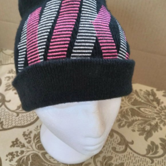 Nike Winter Beanie Black fold over Men's Hat Toque - Picture 2 of 3